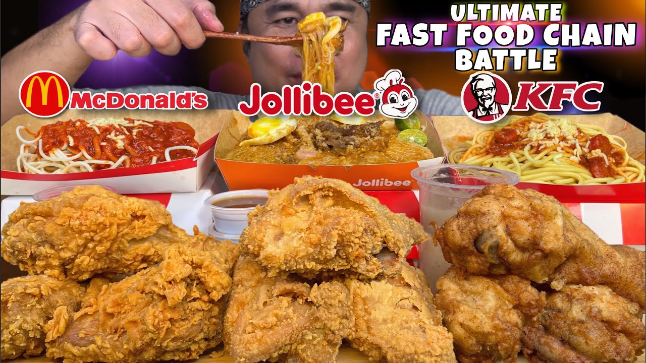 JOLLIBEE, MCDO, KFC MUKBANG Fried Chicken Palabok & Spaghetti PINOY MUKBANG