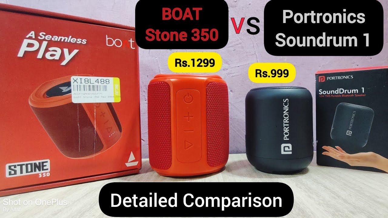 Portronics Soundrum 1 VS Boat Stone 350 Speaker | Detail Comparison | Sound+Bass & Mic Test | हिन्दी