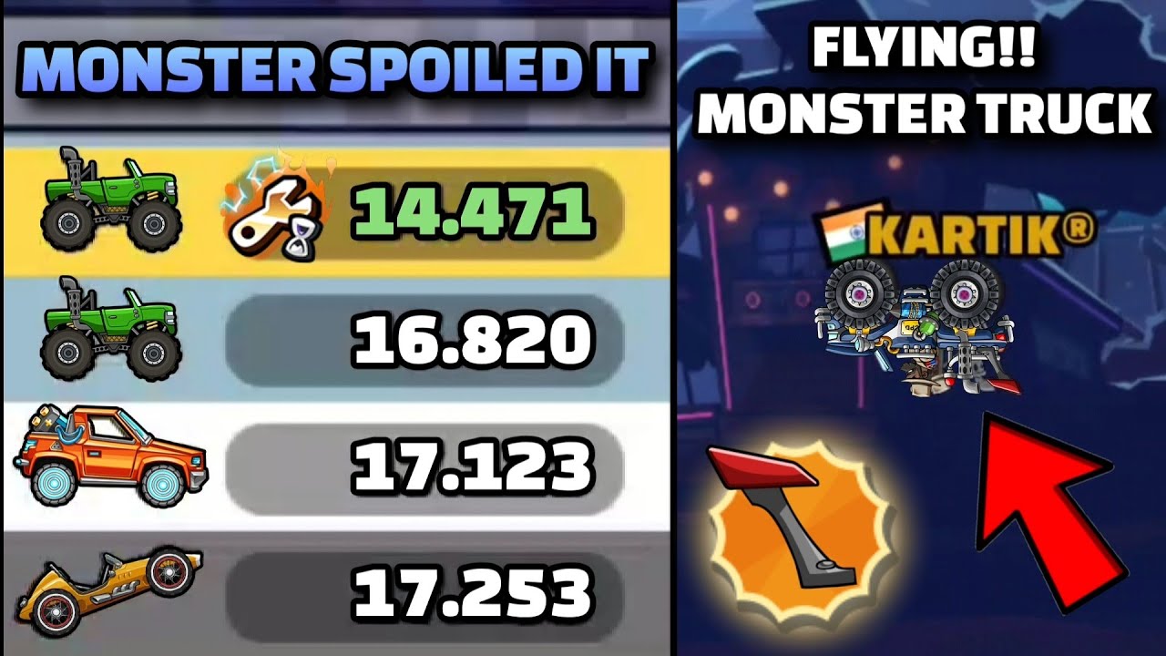 FLYING MONSTER TRUCK SPOILED THE WHOLE TRACK!! 🤯🚀 IN COMMUNITY SHOWCASE 🏁 | Hill Climb Racing 2
