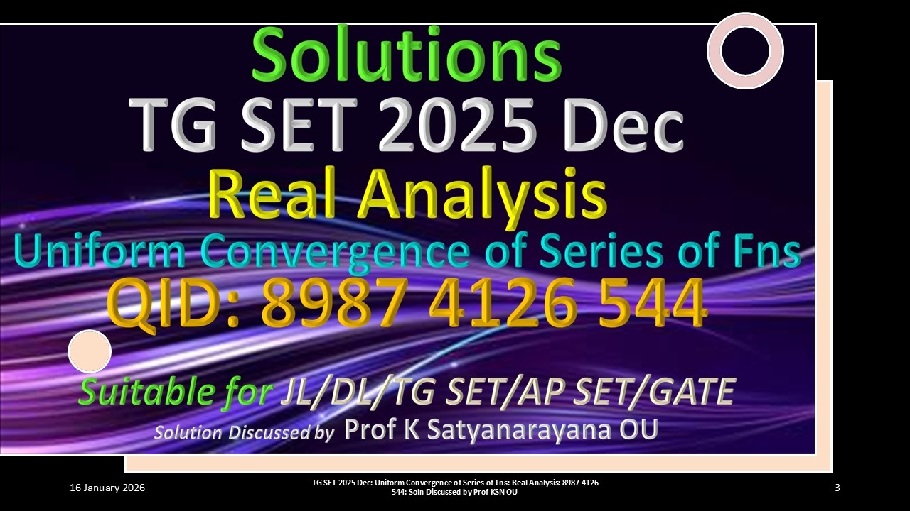 TG SET 2025 Dec | Равномерная сходимость рядов функций | 8987 4126 544 | Решение обсуждается проф...