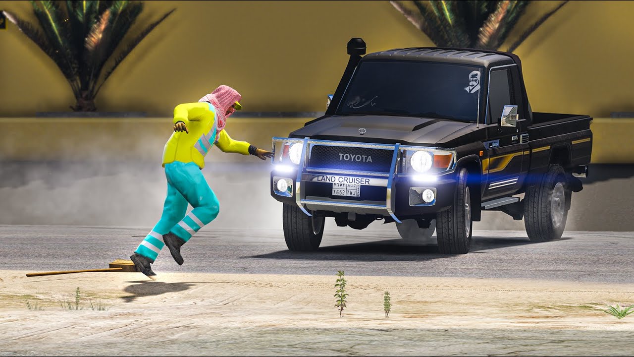 راعي الشاص المغرور يتمسخر على عامل النظافة الفقير بس ما توقع اللي سواه له الزبال!! : قرند GTA 5
