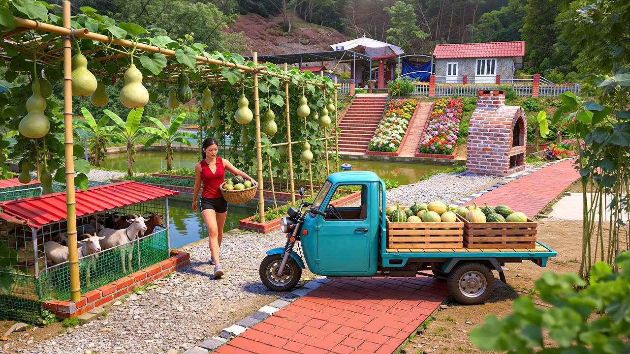 Harvesting Giant Bottle Gourds & Fresh Vegetables for the Market | Start to Finish