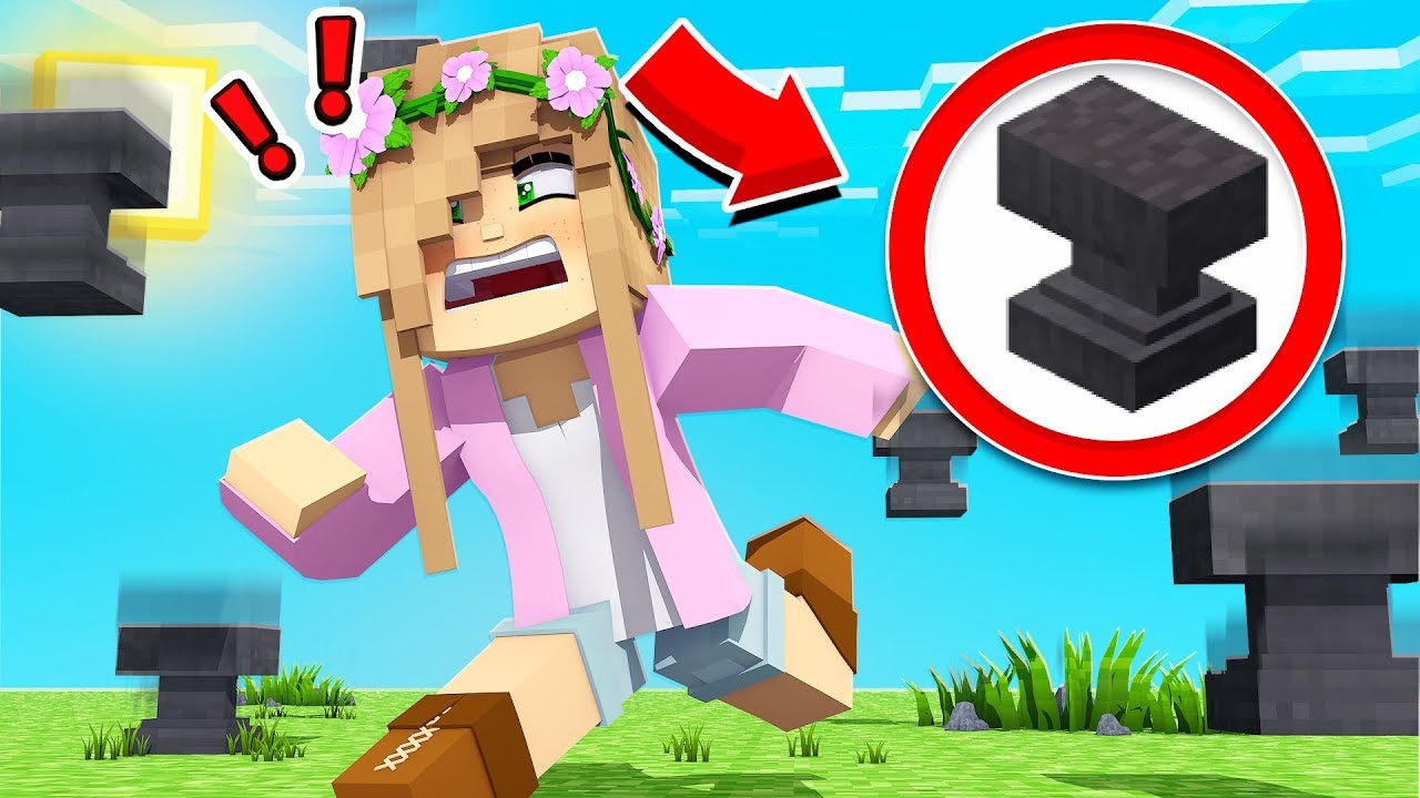 Minecraft BUT.. ANVILS are FALLING FROM THE SKY !! | Little Kelly
