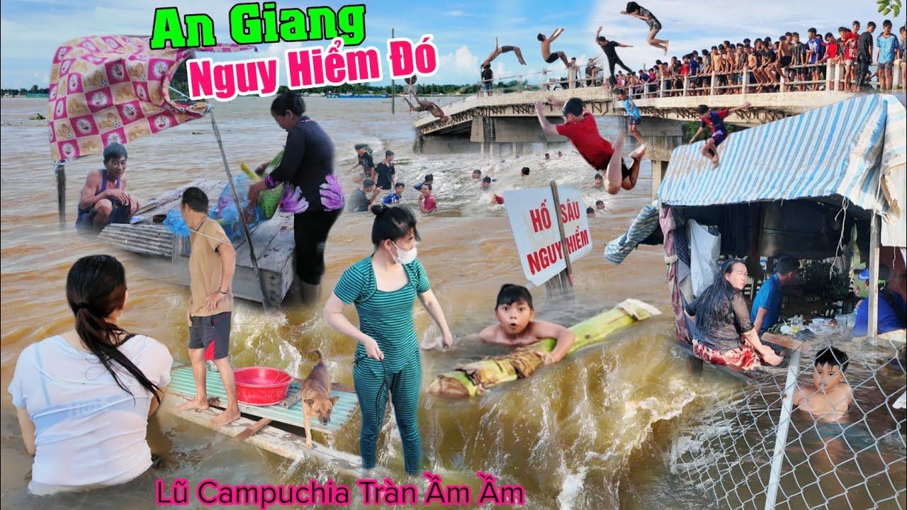 KHỦNG KHIẾP lũ đỏ lừ campuchia hung tợn đổ ầm ầm tràn về An Giang hàng 100 người kéo lên cầu