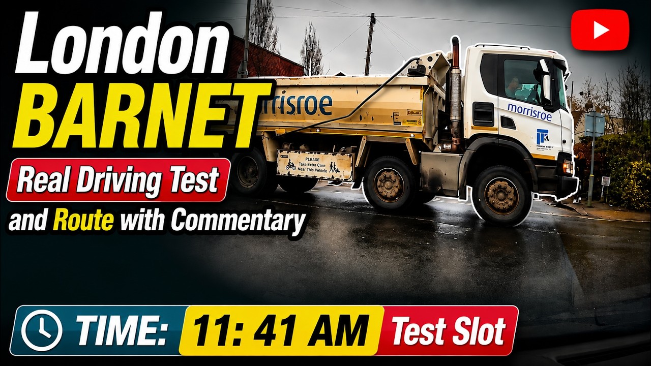 London BARNET Real Driving Test and Route with Commentary | TIME:11: 41 AM Test Slot