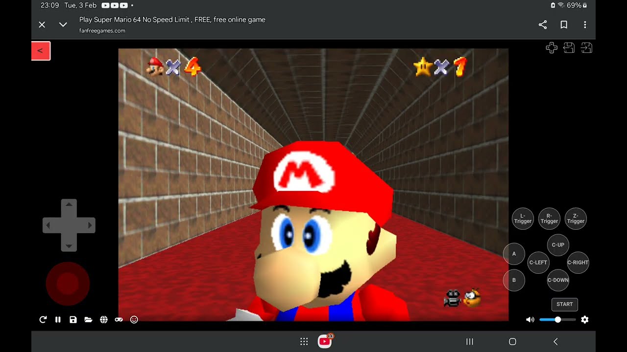 Playing mario 64 again.