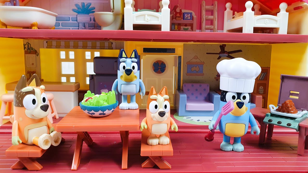 Bluey Toys | The Heeler Family Home & Outdoor BBQ Toy Set