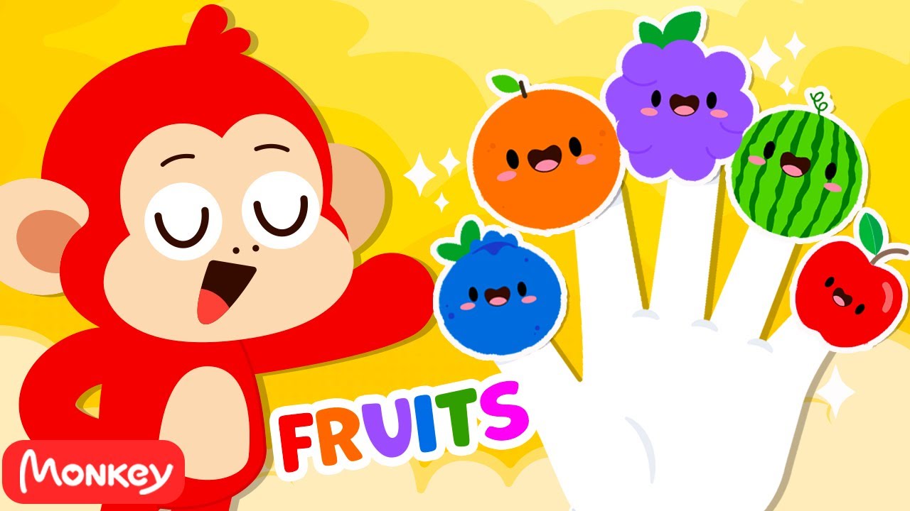 Finger Family: Yummy Fruit & Veggies! 🍎🥦 Finger Family Songs | Monkey Junior Play & Learn