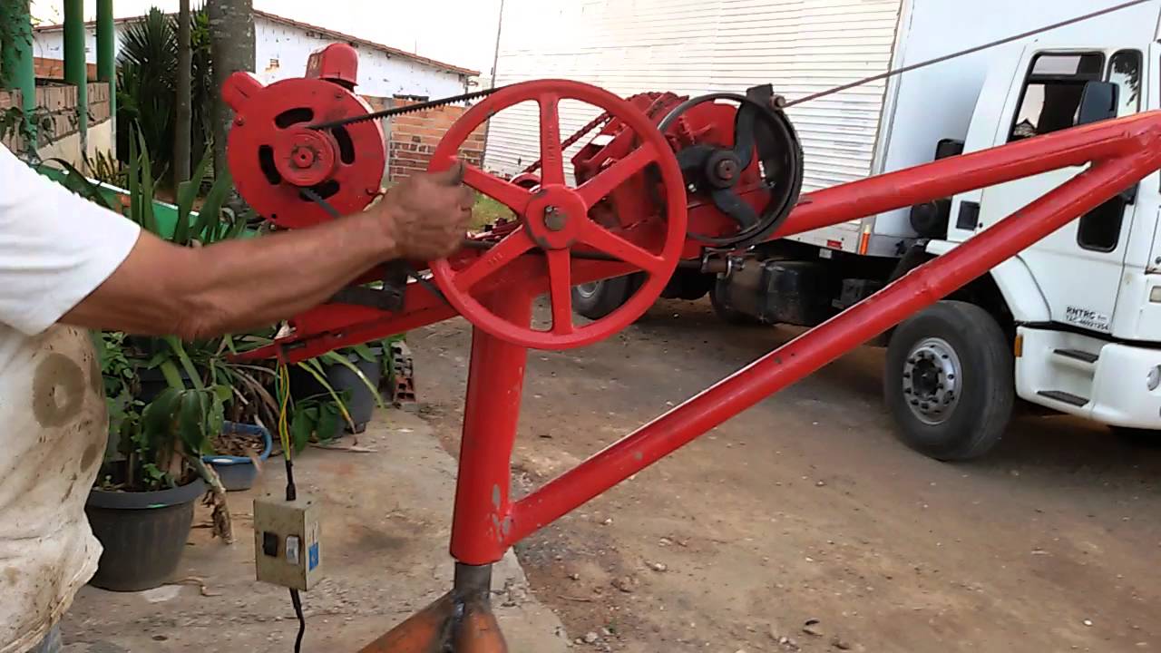 Guincho elétrico pra laje de concreto caseiro,levanta até 500 kg . incrível!!!! Gilberto mecânico!!!