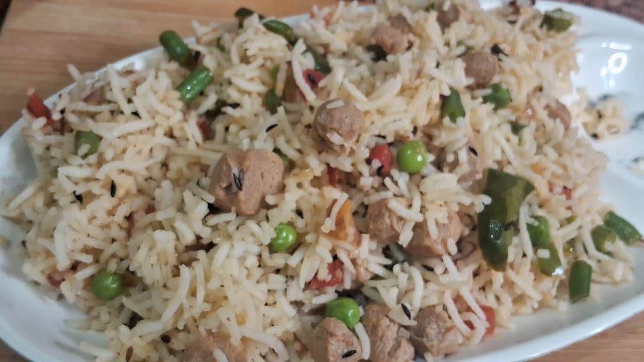 Vegetable Soya Pulao Recipe | सोया पुलाव | Veg Soya Pulao | वेजिटेबल  पुलाव |
