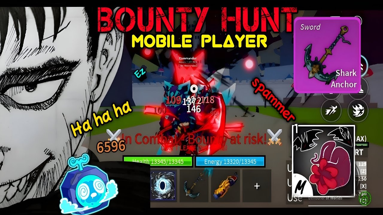 Shark anchor + sanguine art Bounty Hunt / Blox Fruit Bounty Hunting Road to 30M | Mobile player |