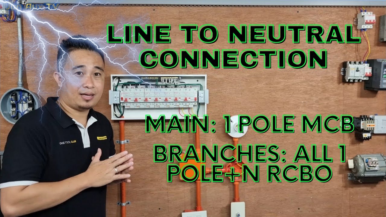 Main 1 Pole MCB, Branches All RCBO, Line To Neutral Connection