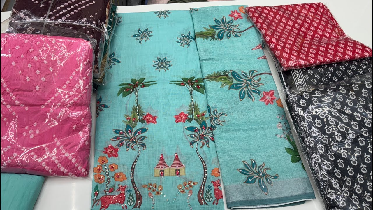 Pure Linen aur Bandhej Suits ka Naya Stock | Order Now: 9910090945