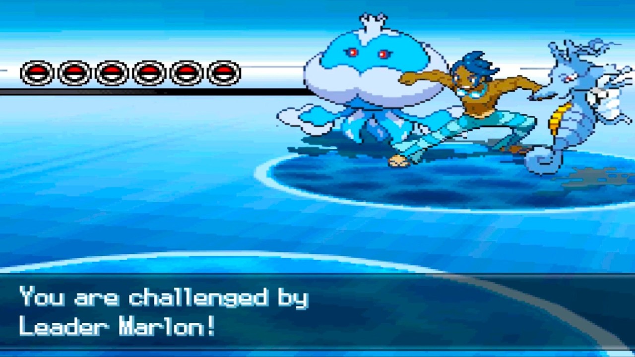 Pokemon Blinding White 2 - против лидера спортзала Марлона (Двойной бой, режим «Хардкор»)