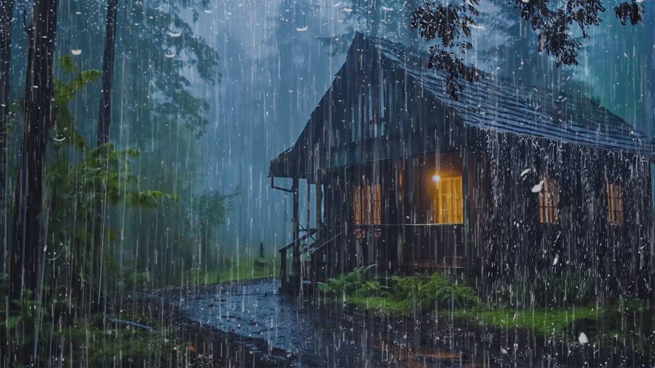 Get Lost in Night Storm Sounds – Heavy Rain on Metal Roof & Rolling Thunder for Relax, Fast Sleep