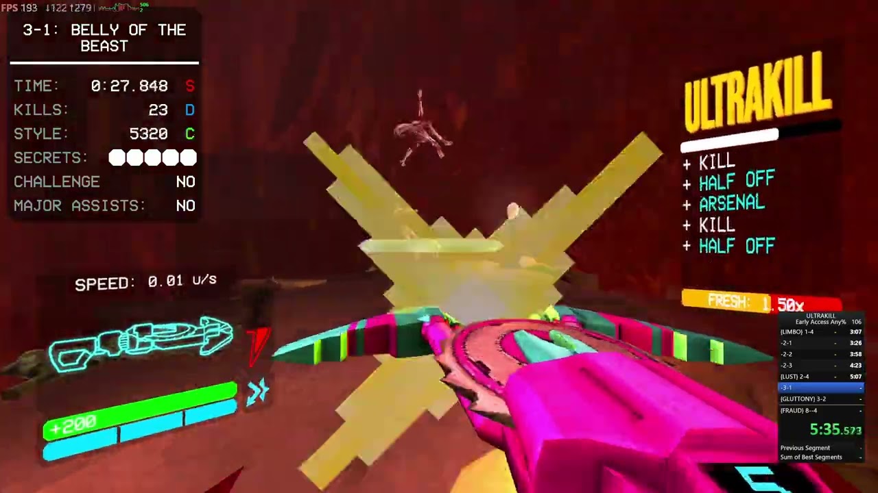 ultrakill speedrun ANY% FG PB 23:37.471