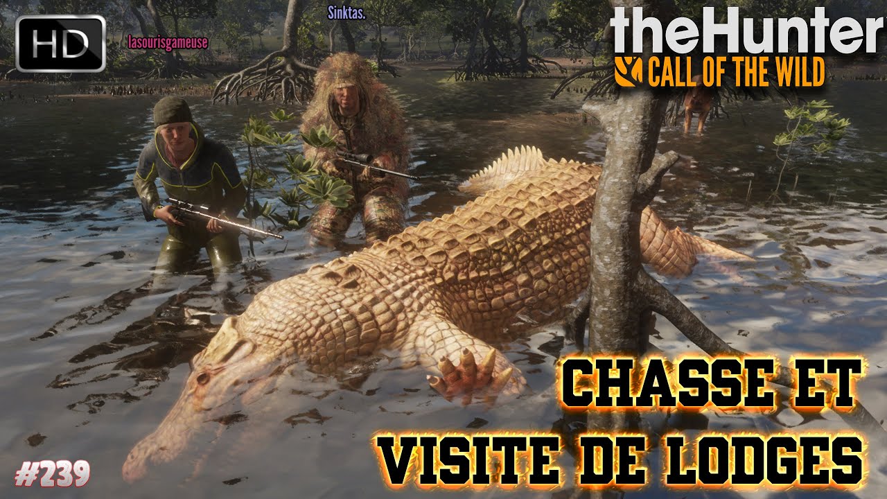 THE HUNTER CALL OF THE WILD #239 ON VISITE DEUX SUPERBES LOGDES  ET ON CHASSE LE CROCODILE ALBINOS !