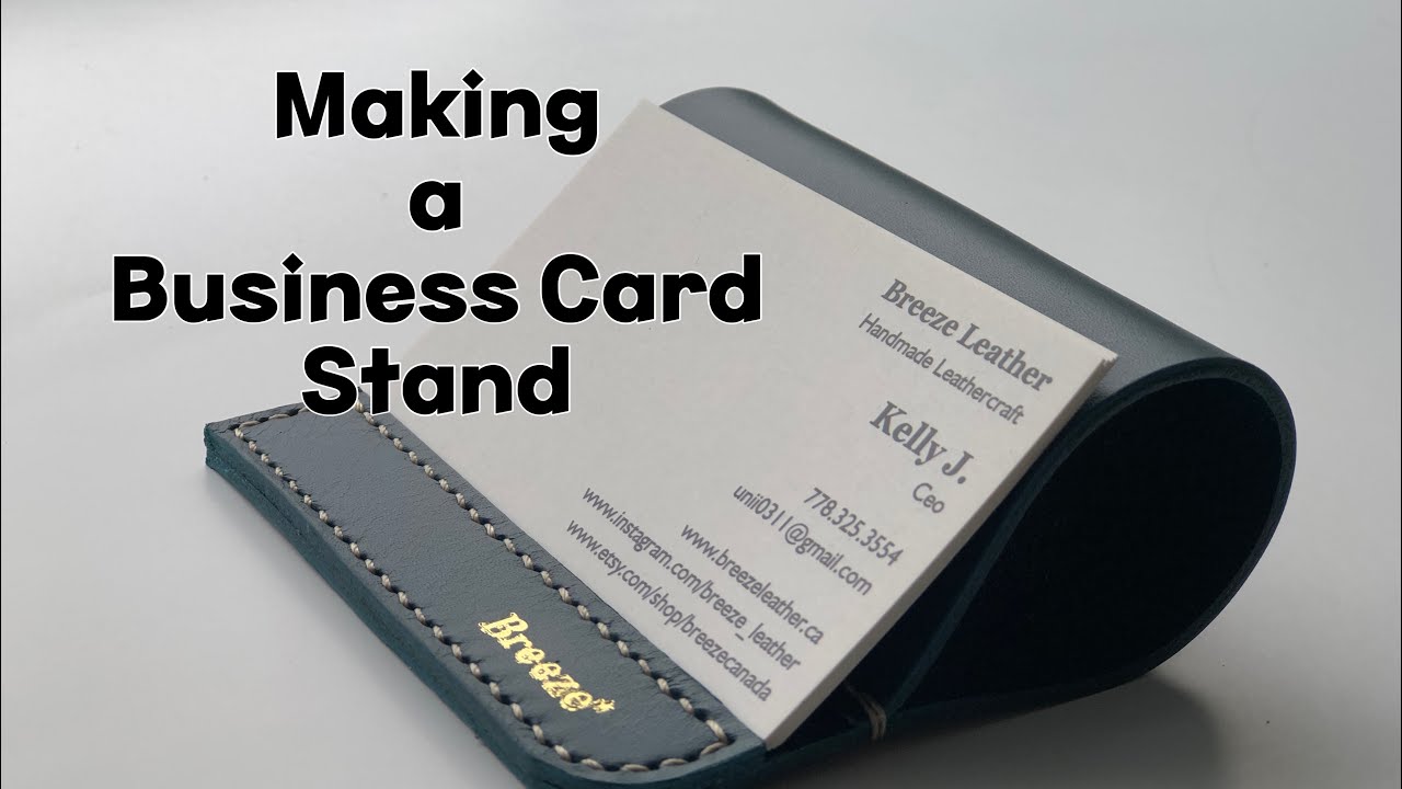 가죽으로 간단하고 세련된 명함 거치대 민들기 / 가죽공예 작업일상 브이로그 / Making a business card stand