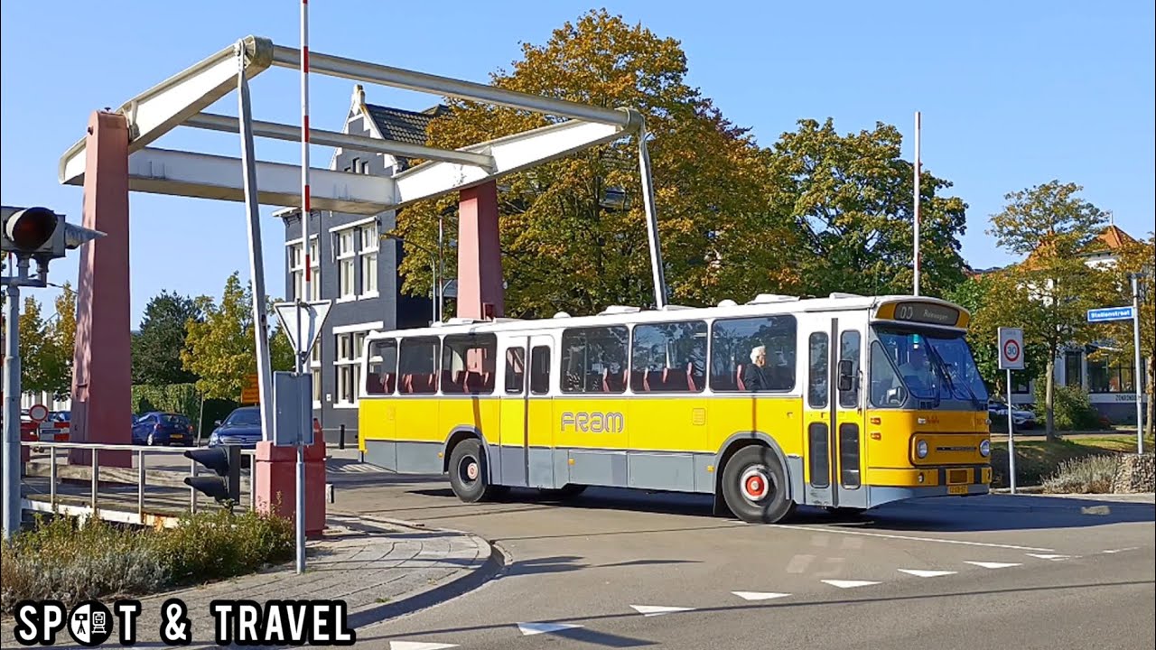 Ex-FRAM Leyland-Den Oudsten passeert brug in Stadskanaal, als pendel! / Dutch heritage bus, 21-9-24!