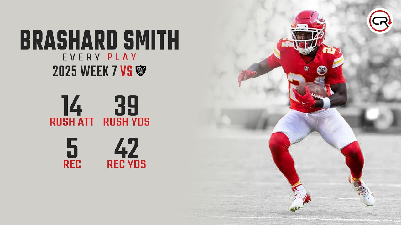Brashard Smith Week 7 Highlights | Every Run, Target, and Catch vs Raiders