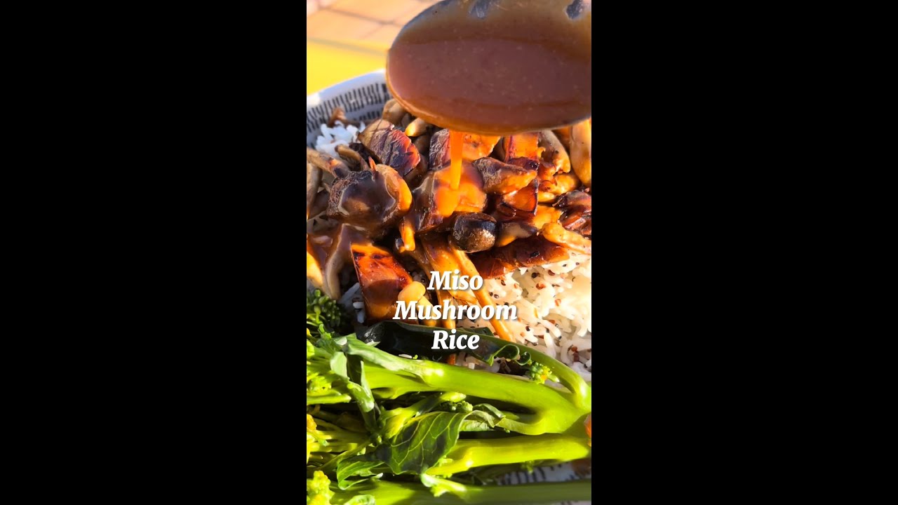 Mushroom strips with miso sauce & rice | minimal cooking for hot weather days 🥵