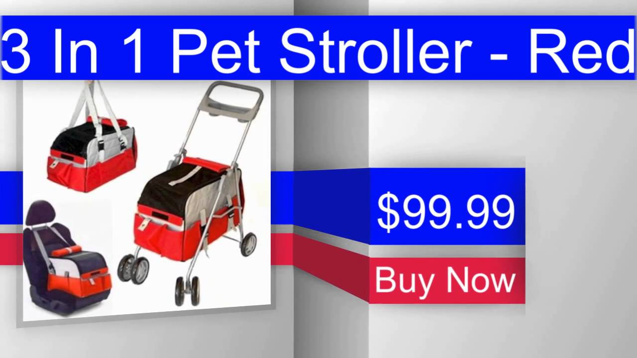 3 In 1 Pet Stroller - Red