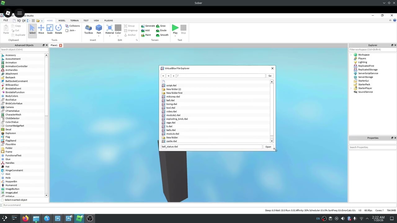 Just made a file system on VirtualBlox