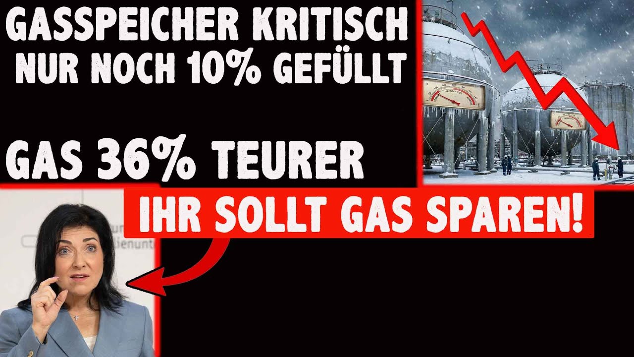Gasspeicher fast LEER jetzt soll zum Gassparen aufgerufen werden  Frieren fürs KLIMA