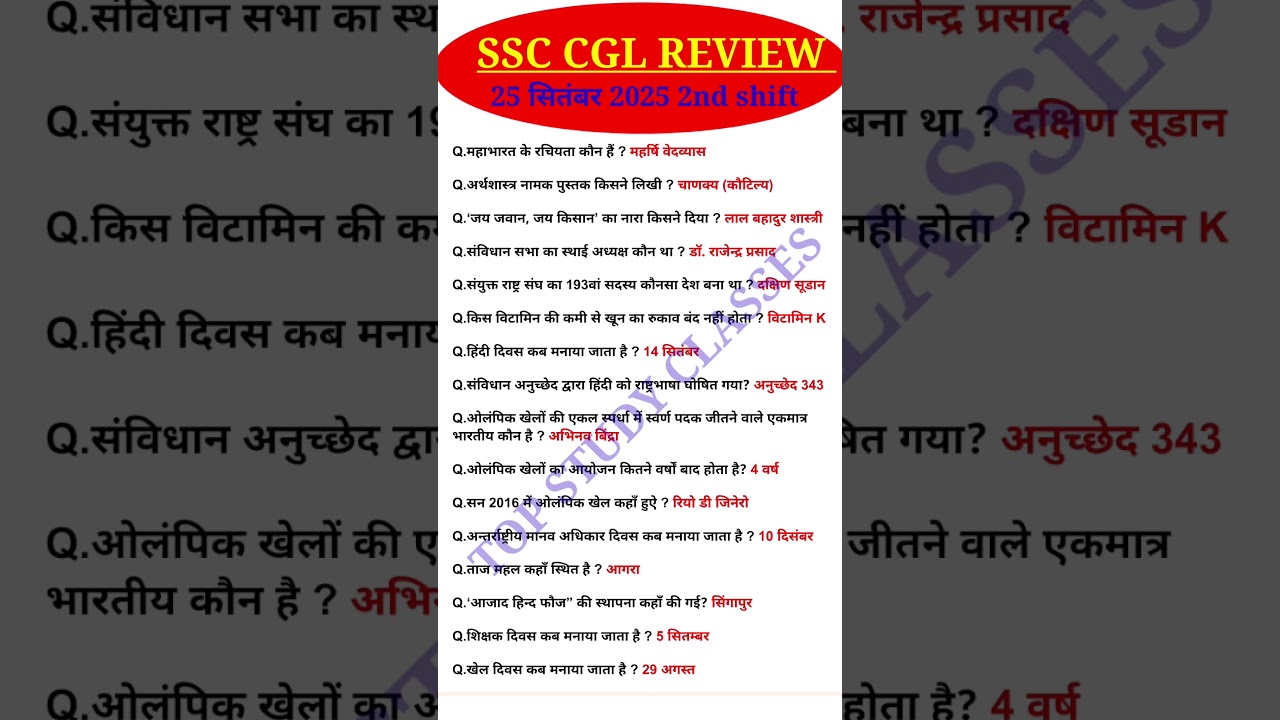 SSC CGL Exam Analysis 2025 | SSC CGL 25 September 2nd Shift Question |Today SSC CGL EXAM Analysis