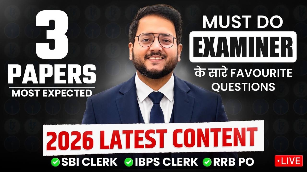 🔴🔴🔴 3 MOST EXPECTED Papers SBI CLERK, IBPS CLERK, RRB PO Prelims 2026 || Harshal Agrawal