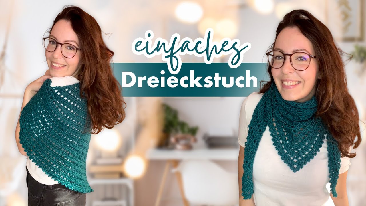 einfaches Dreieckstuch häkeln für Anfänger | mit Lochmuster