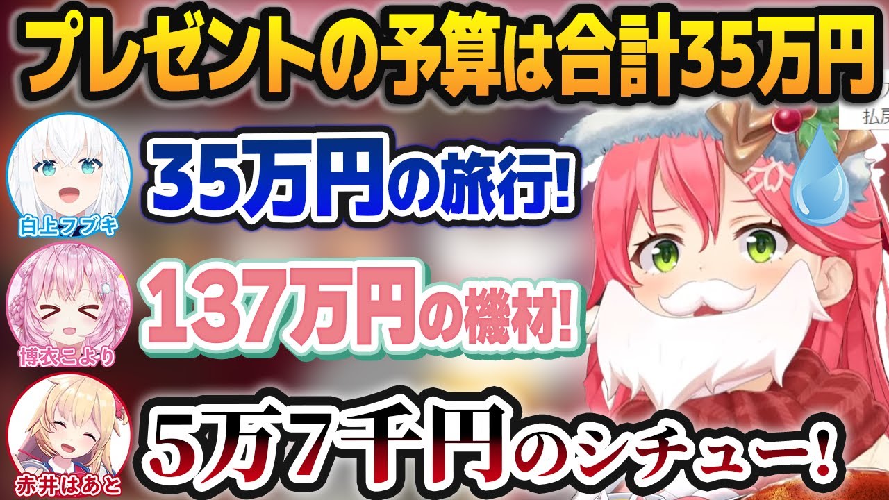 みこサンタの予算を捻り潰すレベルの超高額プレゼントをねだるホロメンたちまとめ【ホロライブ切り抜き】