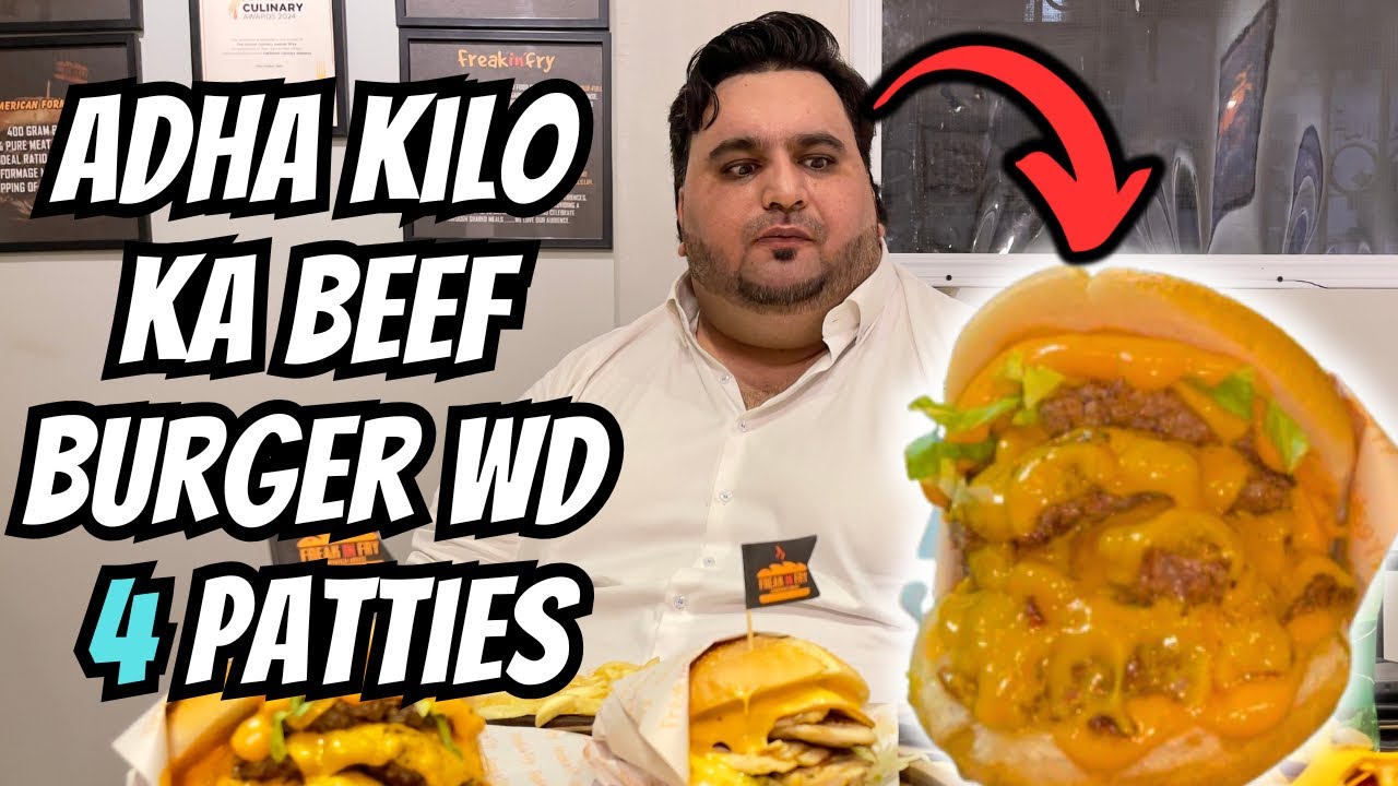 Adha Kilo Ka Beef Burger In Town At Rs:1,600/- 🍔 || From Cart To Shop 🚀 || Hussainabad Ki Pehchan🍟