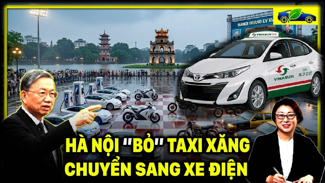 HÀ NỘI SẼ ''CHUYỂN'' TOÀN BỘ XE TAXI CHẠY XĂNG, DẦU SANG XE ĐIỆN