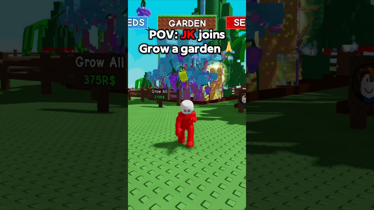JK Vs Grow a garden 🌱 || The Strongest Battleground #thestrongestbattlegrounds #roblox #pvp
