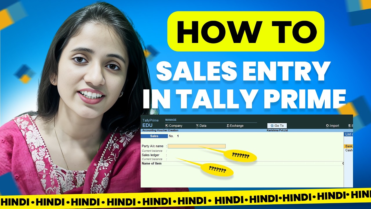 How to Do Sales Entry in Tally Prime Step by Step (Hindi) | Complete Beginner Guide 2026
