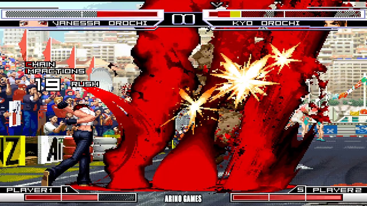 OROCHI KYO VS OROCHI VANESSA!INSANE COMBAT! KOF ARINO GAMES!