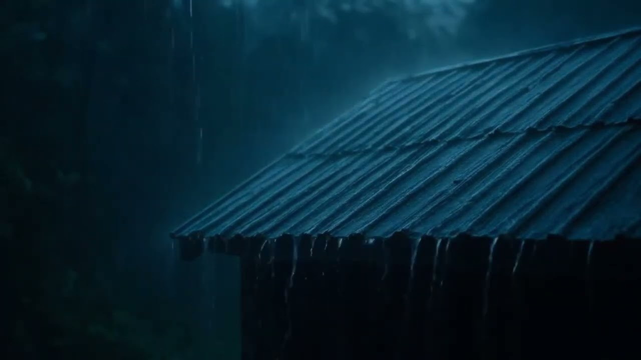 Deep Sleep Atmosphere | Heavy Rain Sweeping Across the Roof