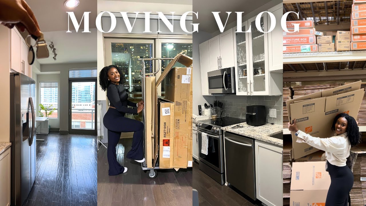 MOVING VLOG 1 | Moving to ATL, Move in Day, Getting My Keys, Unpack With Me