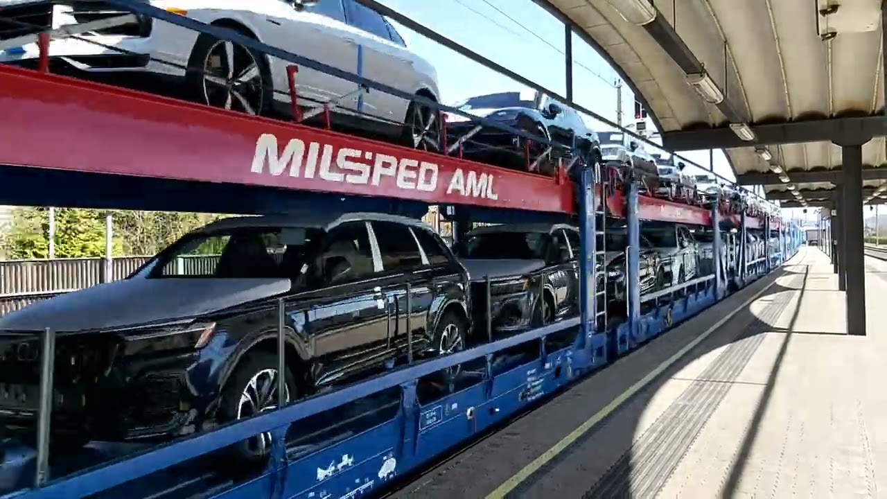 Vectron 1293 905 DPB mit einem Autozug Richtung Passau bei der Durchfahrt in Traun.