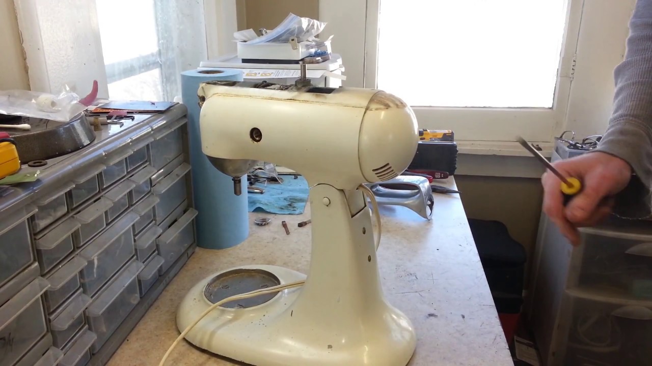 Kitchenaid Model 4C restoration in Flame Red