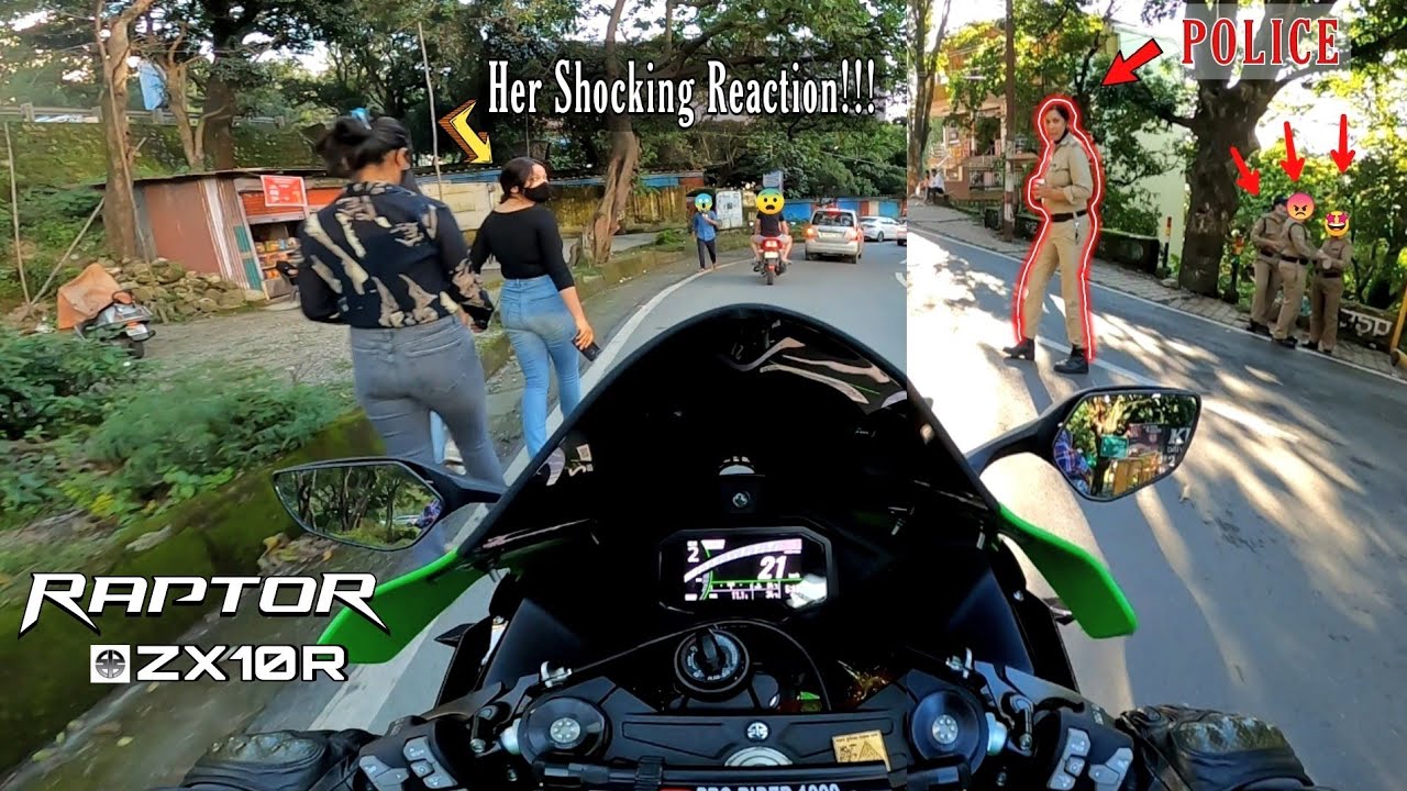 Cute girl shocking Reaction | public reaction in india & Police vs bikers & Loud Exhaust | zx10r