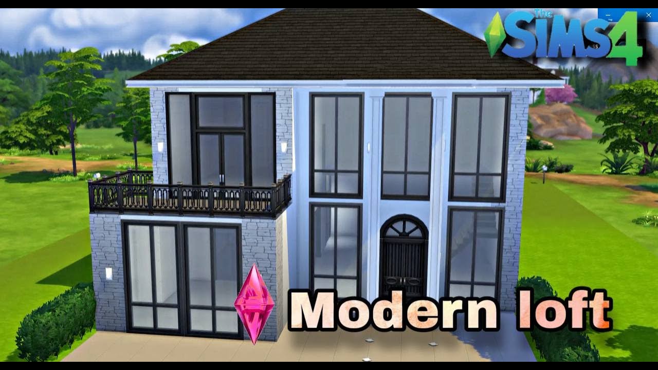 Modern loft house in Sims 4 [no CC] speedbuilding Part 1