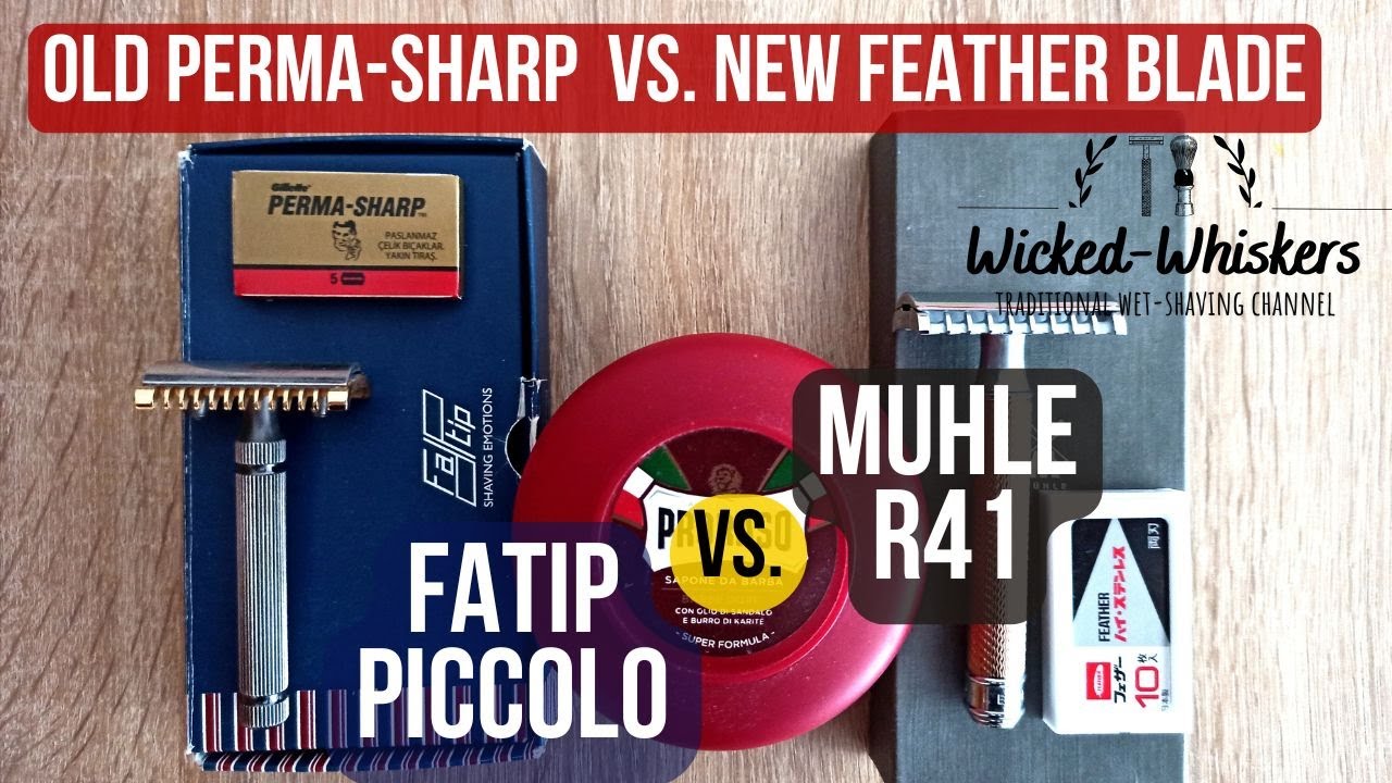 Safety razor comparison: Muhle R41 vs Fatip Piccolo, Perma-Sharp vs Feather, Open Comb razors