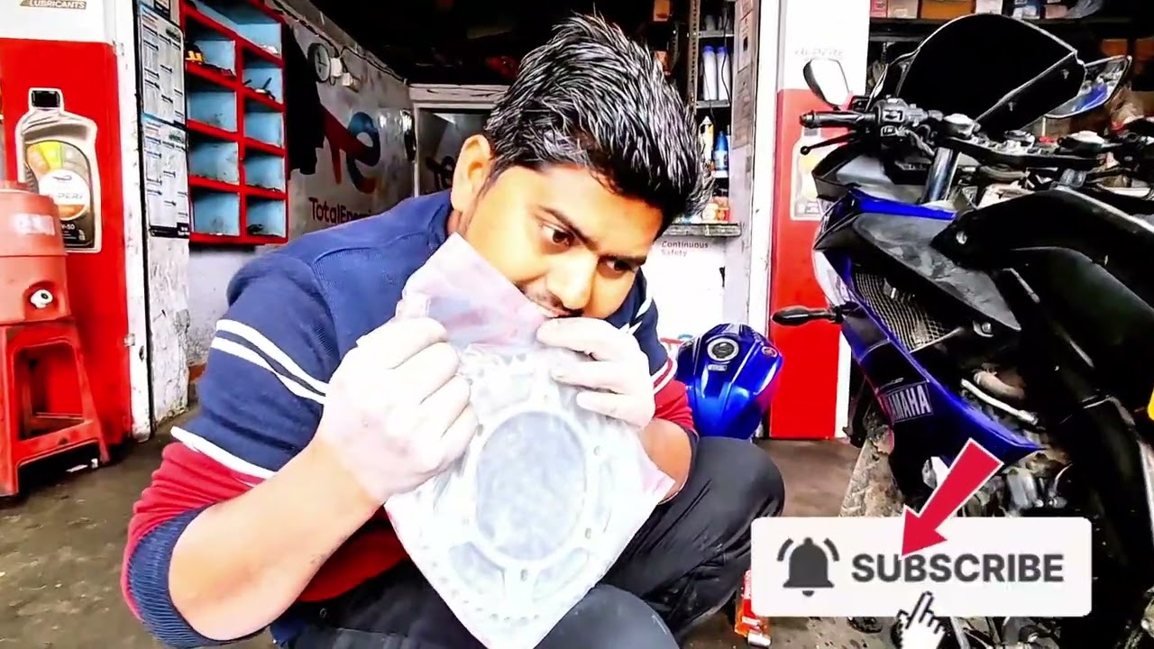 R15 V3 में चेन स्पॉकेट कैसे बदलें...? R15 Me chen spocket kaise dale....?