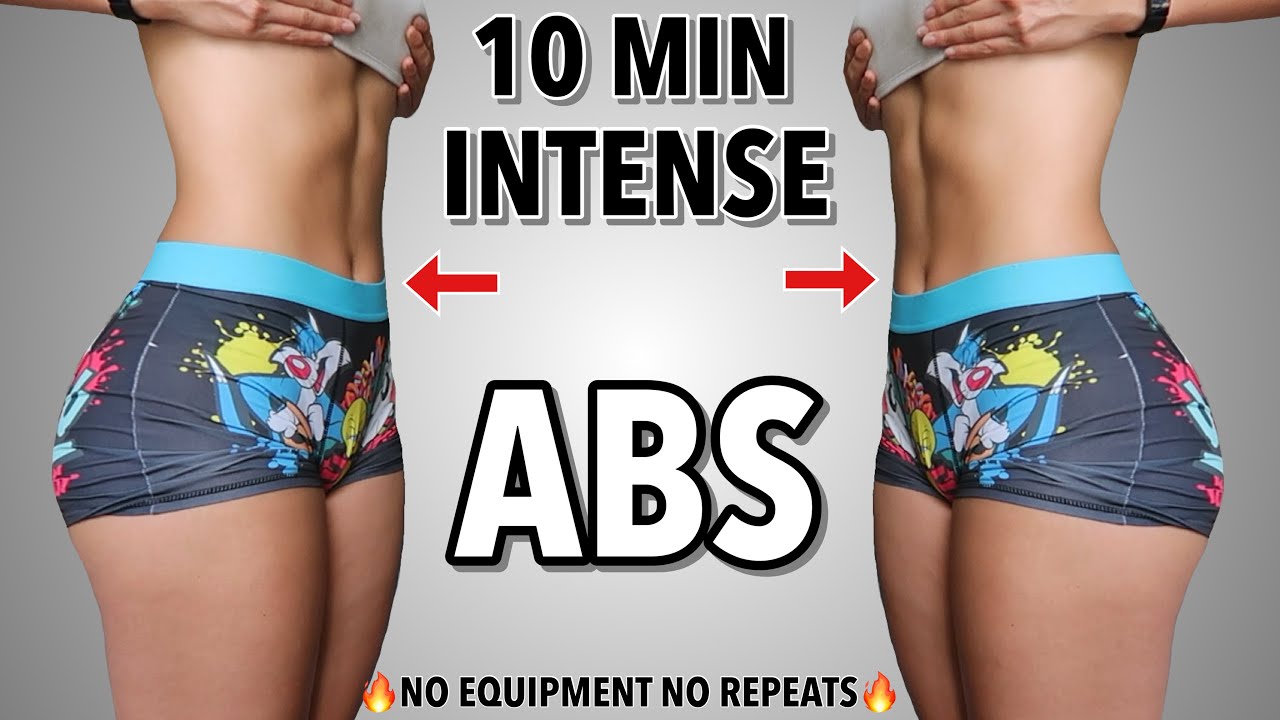 10 MIN INTENSE AB WORKOUT - lower abs, upper abs, core burner - No Equipment, No Repeats