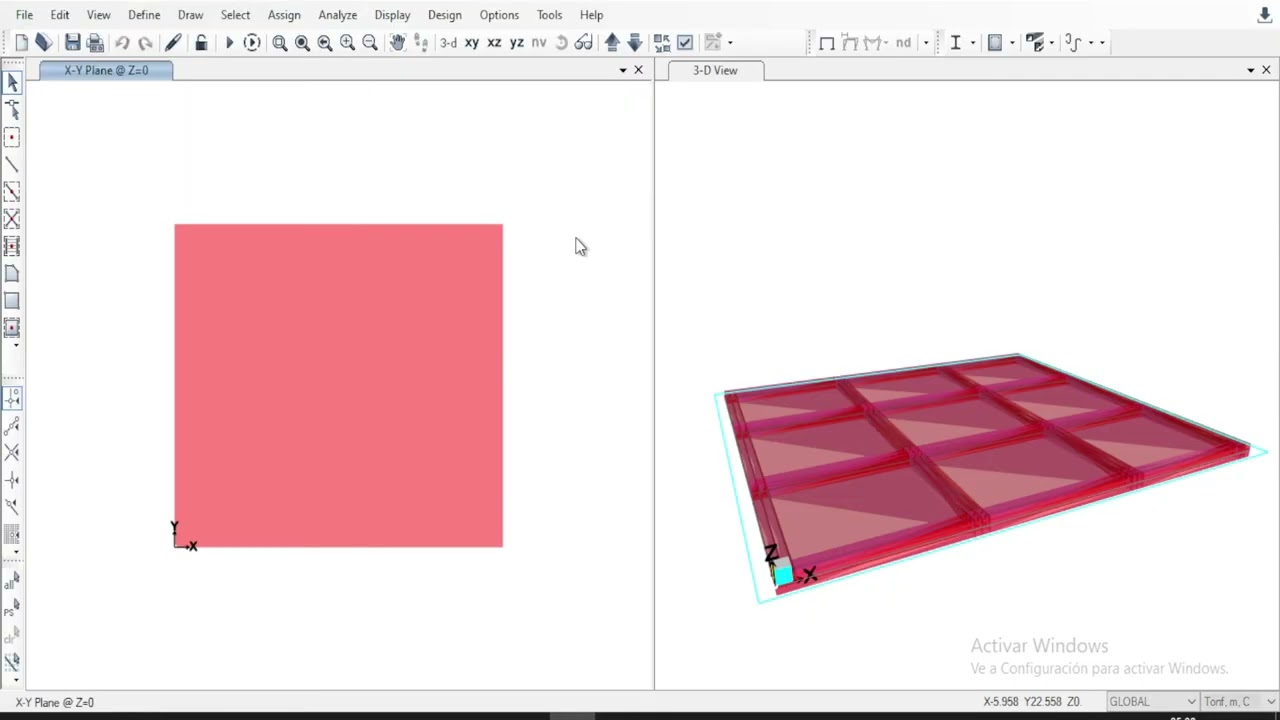 25  Losa de fundación - Material, secciones, interacción AutoCAD – SAP