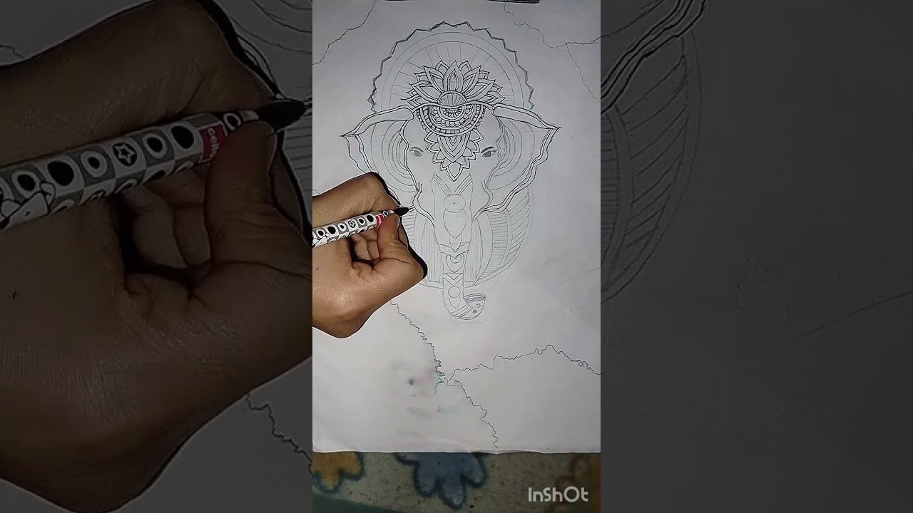 Ganpati bappa morya ✨🥳 ...My first long artwork video 🔥💪😎💯...Inspired and Guided by HIM