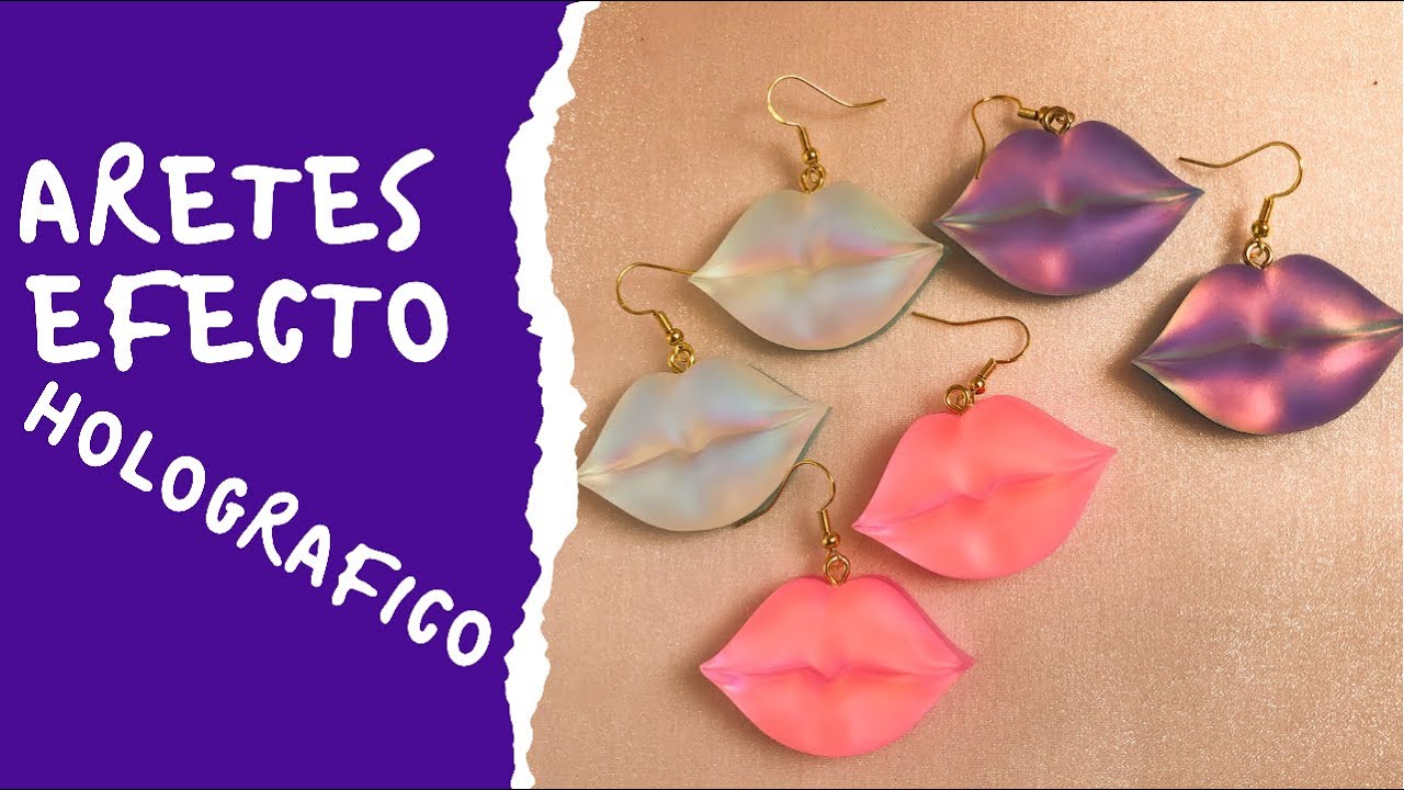 ⭐️Aretes de resina con efecto holográfico⭐️