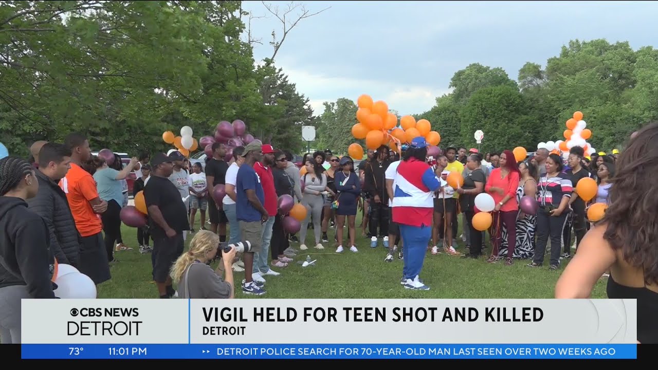 Loved ones hold vigil in honor of teen shot and killed while picking up food in Detroit